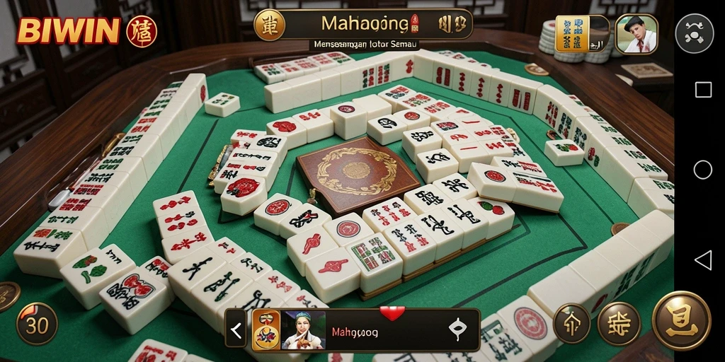 Screenshot gameplay BIWIN menampilkan keseruan permainan Mahjong yang mengasyikkan.