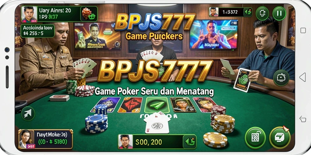 Tampilan gameplay Poker yang mendebarkan dan interaktif.