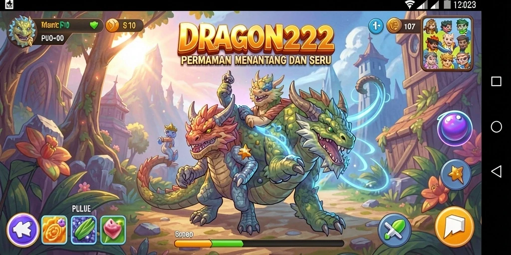 Tampilan gameplay puzzle yang seru dan menantang di DRAGON222.