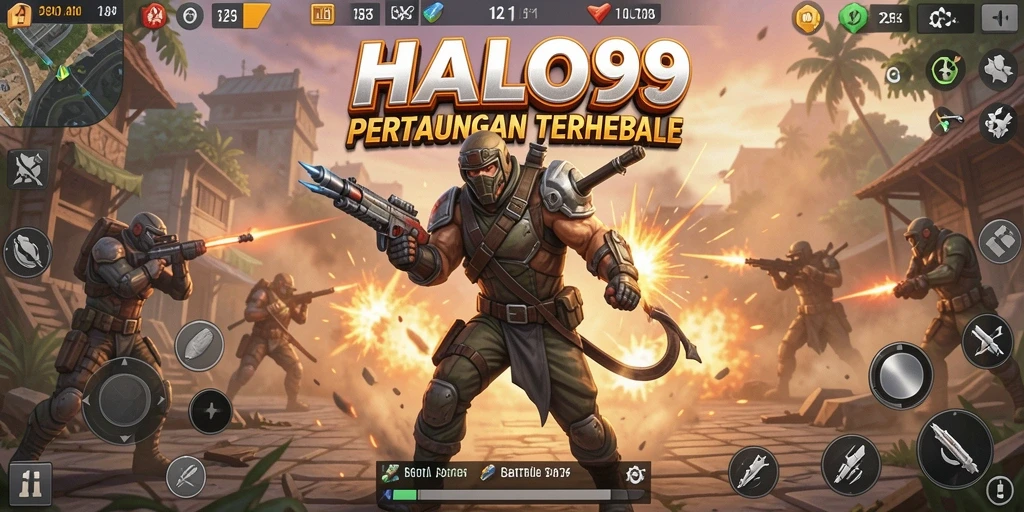 Tampilan gameplay seru dari HALO99 dalam pertarungan Battle Royale.