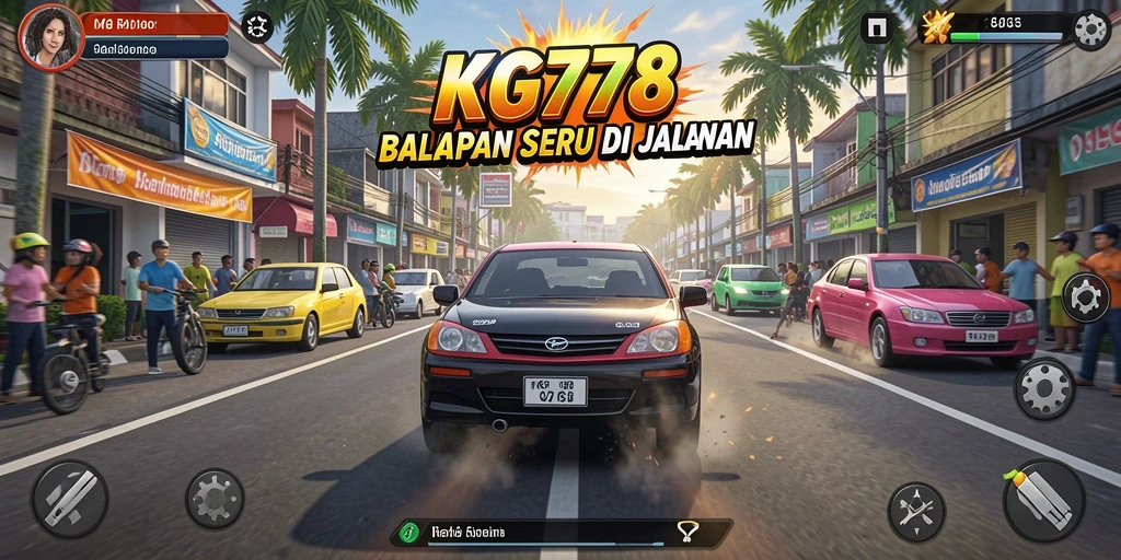 Tampilan gameplay KG778 yang menampilkan aksi balapan yang mendebarkan.