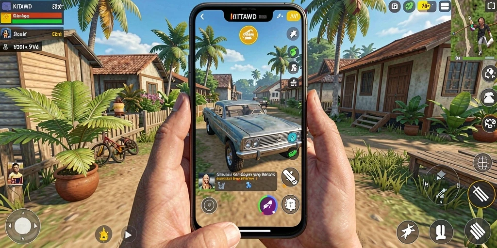 Tampilan gameplay KITAWD yang menampilkan interaksi karakter yang dinamis.