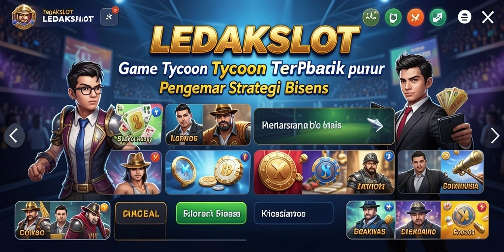 Tampilan gameplay menarik dari LEDAKSLOT dengan elemen Tycoon.