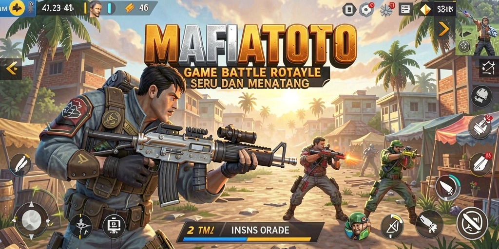 Tampilan seru dalam MAFIATOTO saat bertempur di medan perang Battle Royale.