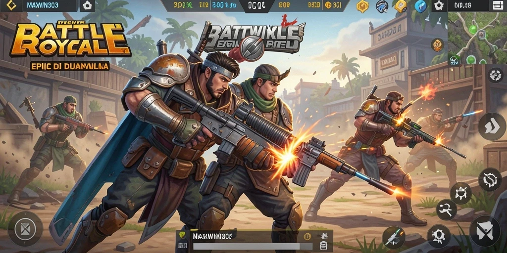 Gameplay seru di MAXWIN303 dengan aksi Battle Royale yang intens.
