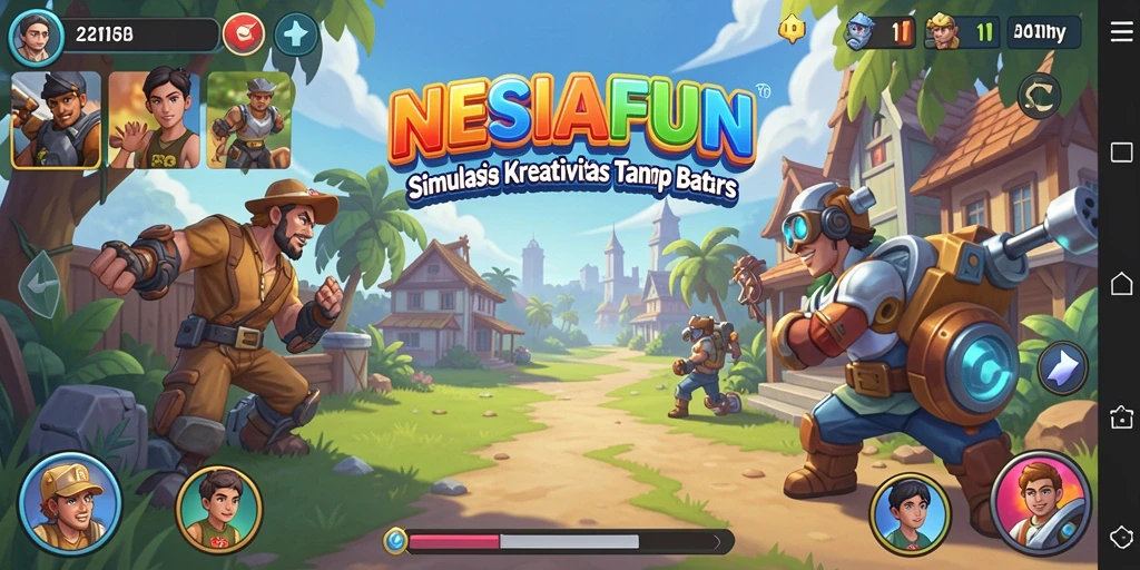 Screenshot menunjukkan pemain berkreasi di dunia virtual NESIAFUN.