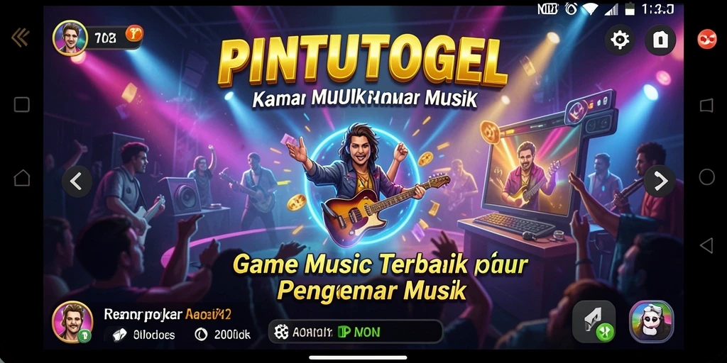 Tampilan gameplay PINTUTOGEL dengan interaksi musik yang menarik.