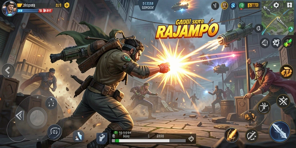 Screenshot gameplay menampilkan aksi seru dalam RAJAMPO.