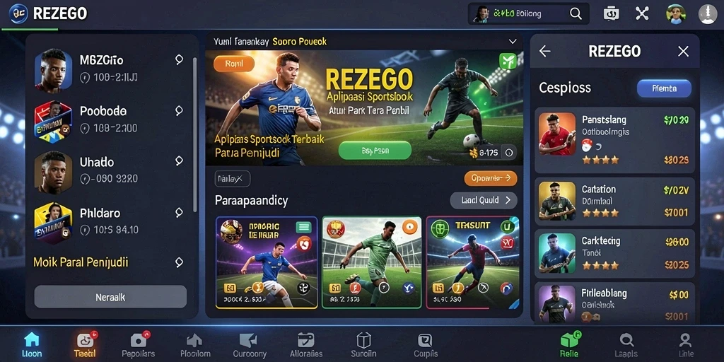 Tampilan menarik dari gameplay Sportsbook di REZEGO.