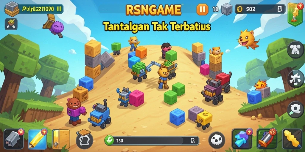Tampilan gameplay RSNGAME dengan teka-teki menantang.