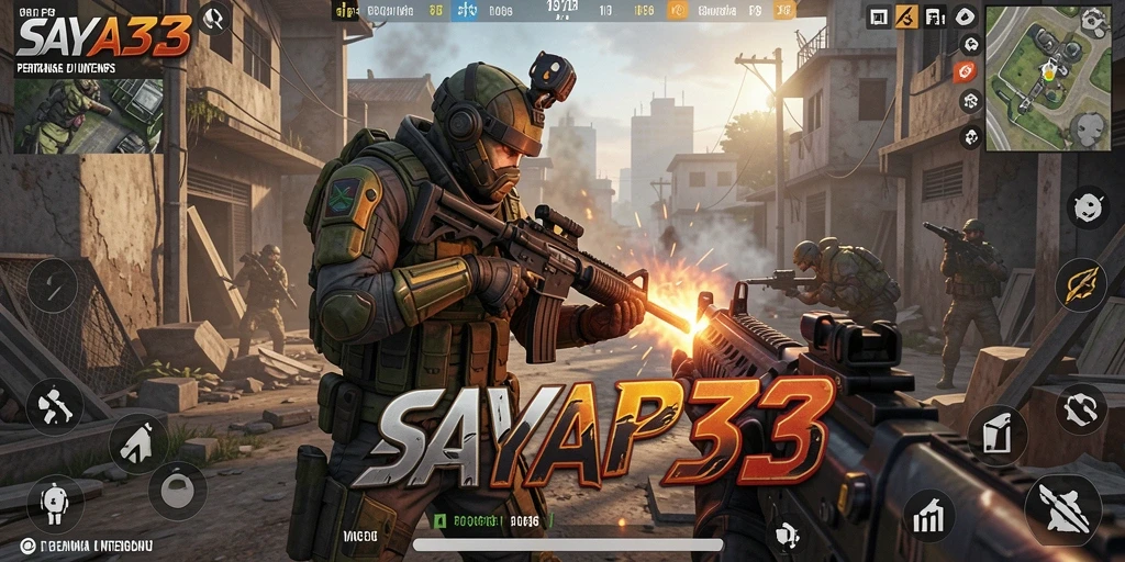 Screenshot menunjukkan aksi mendebarkan dalam pertempuran FPS.