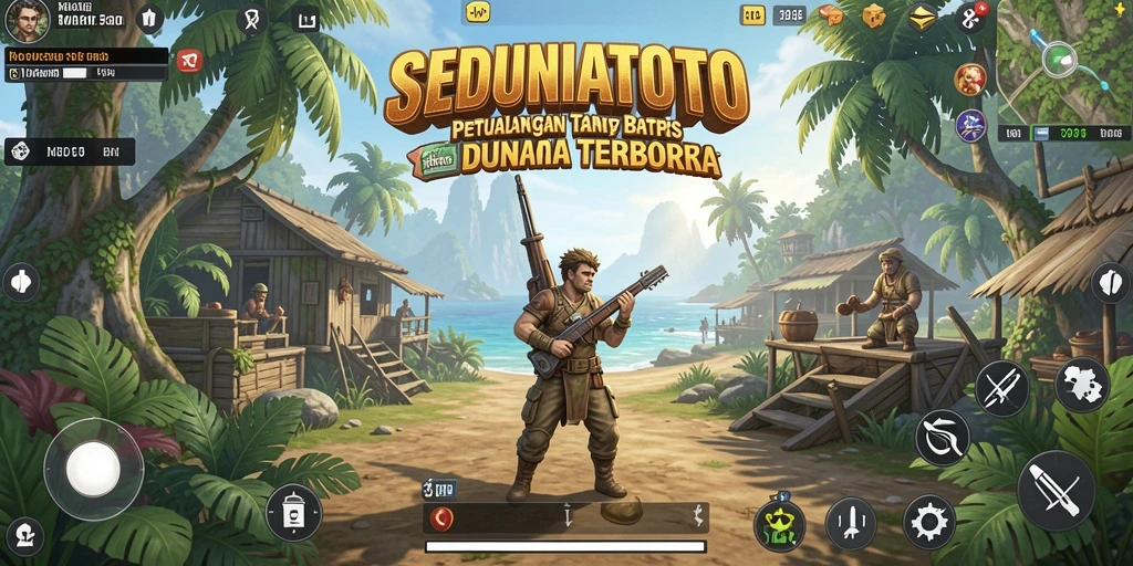 Screenshot SEDUNIATOTO menampilkan pemandangan indah dunia terbuka.