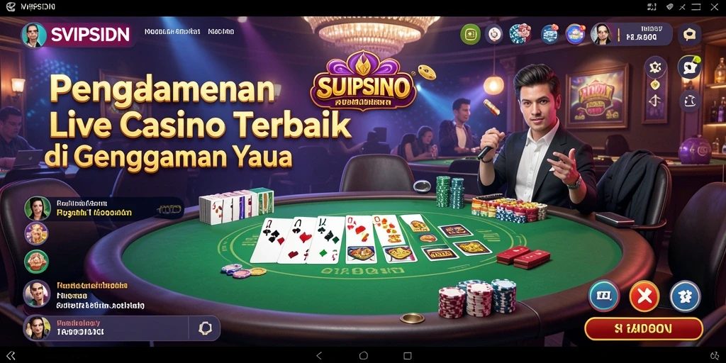 Screenshot gameplay SVIPSIDN yang menampilkan dealer langsung dan permainan menarik.