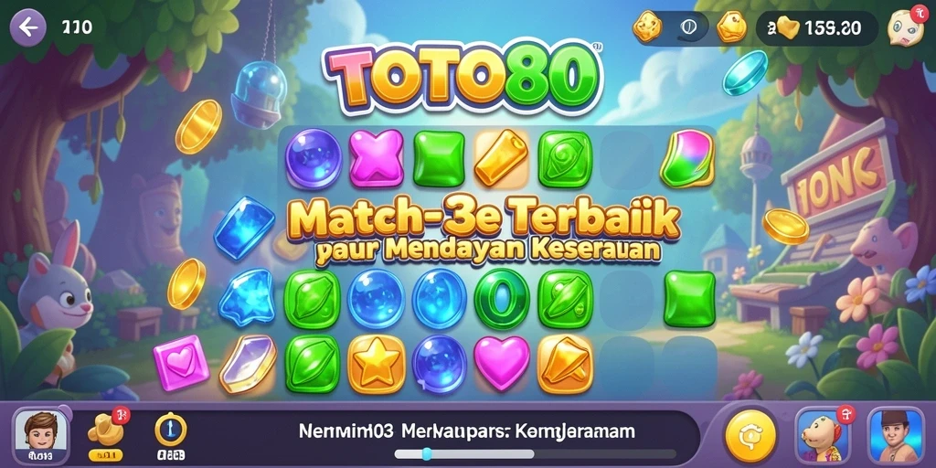 Tampilan gameplay TOTO80 yang seru dalam Match-3.